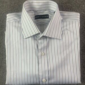 Spier & Mackay Mens 100% Cotton Long Sleeve French Cuff Dress Shirt Size 17